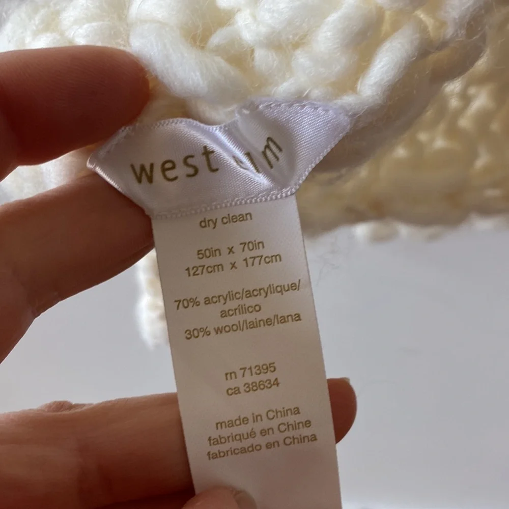 West Elm 50x70 Wool Blend Throw Blanket